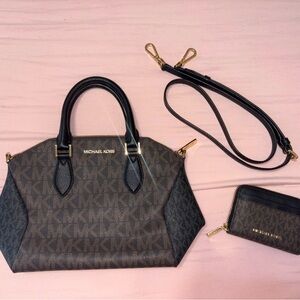 Michael Kors Dark Brown Satchel Set